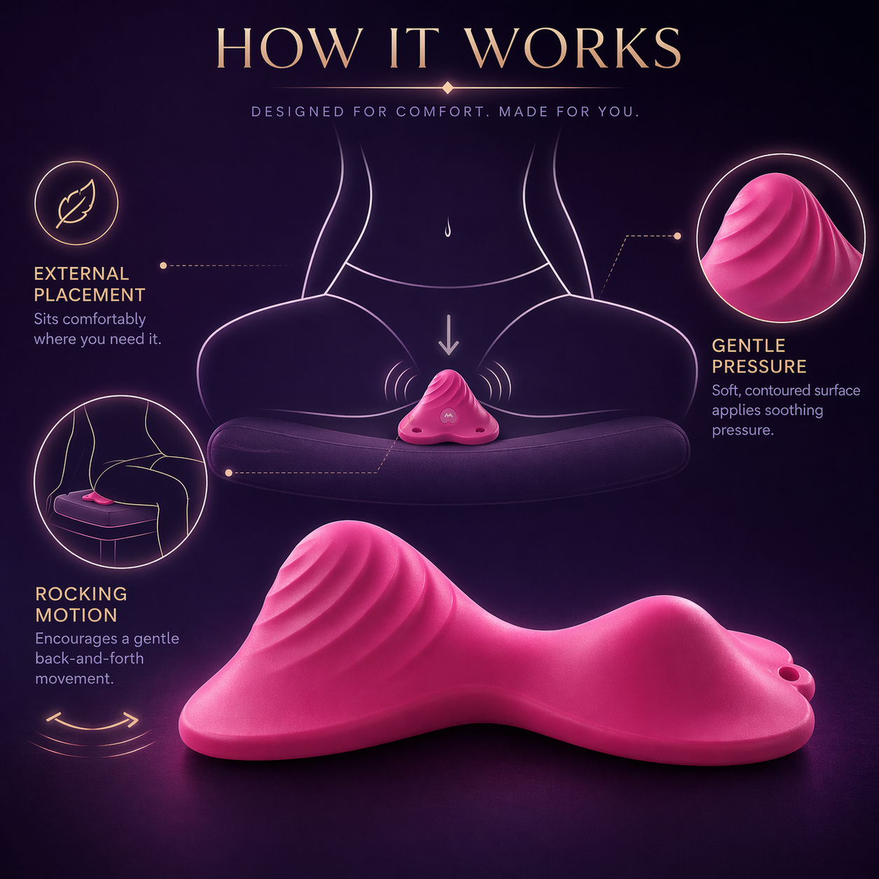 Riding vibrator for women with remote control and premium body-safe silicone