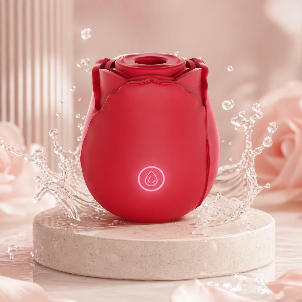 Rose toy suction vibrator with 7 intense suction modes and soft silicone body