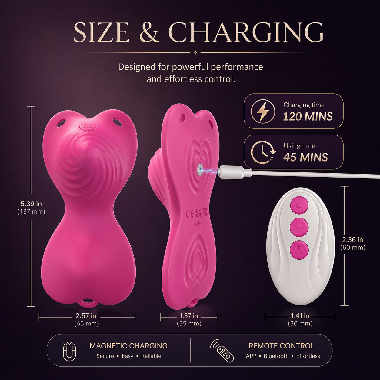 Premium remote control vibrator with scissoring, grinding, and riding functionality