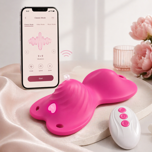 Scissoring vibrator for hands-free pleasure with ergonomic grind vibrator design